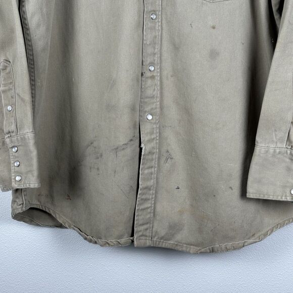 Carhartt Western Pearl Snap Button Up Shirt Long Sleeve Men's Size Large Relaxed - Picture 3 of 5